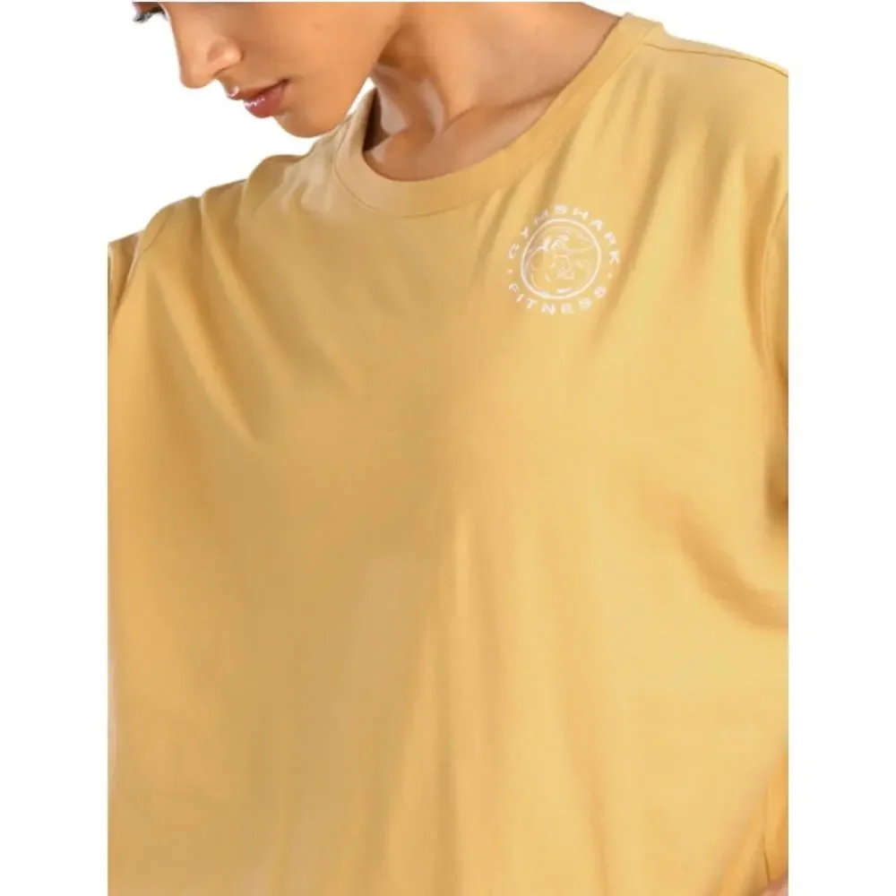 GymShark Back Print GFX Legacy TShirt Mustard Yellow Short Sleeve Women's Medium